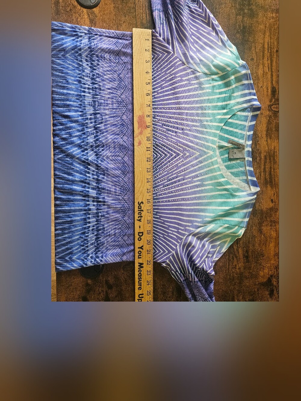 new directions Blue, Turquoise & Purple Ombre Geometric Tunic Size XL - Picture 5 of 5